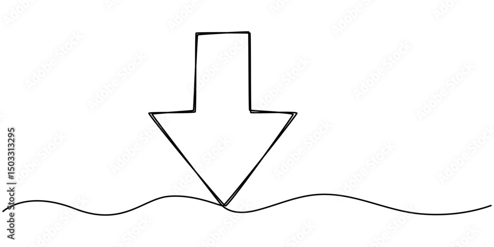 Poster continuous line drawing of horizontal double arrow symbol. abstract line art illustration, one line 