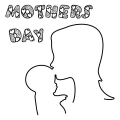 Vector illustration for Mother's Day. Black icon on white background.