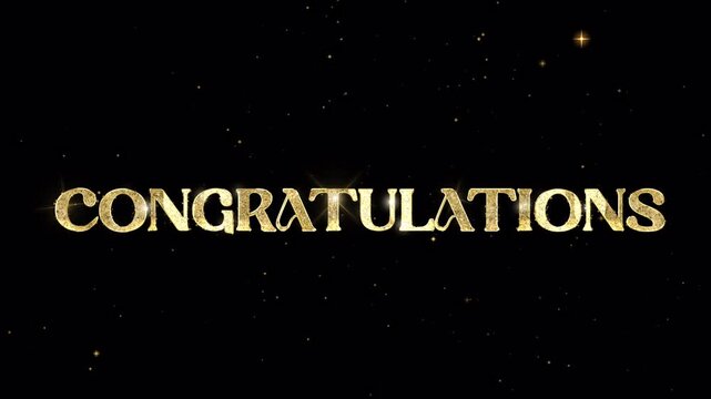 Animated Golden Typography: "Congratulations To All The Nominees" (Transparent Video)