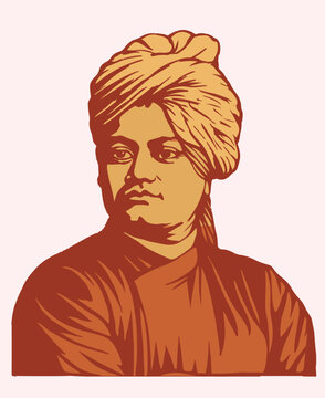 Swami Vivekananda-Swami Vivekananda vector illustration. vector 