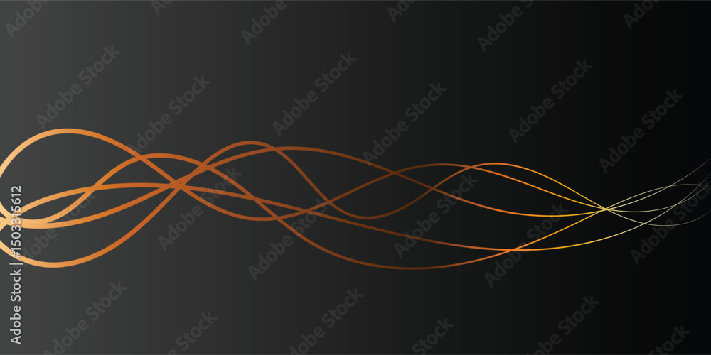 Poster abstract background with copper-colored wavy lines. elegant abstract background featuring a dynamic 