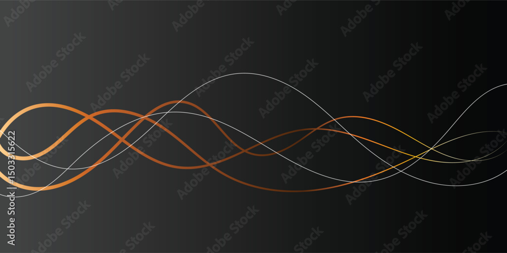 Poster abstract background with intertwined copper and white lines. this abstract image features a dynamic 