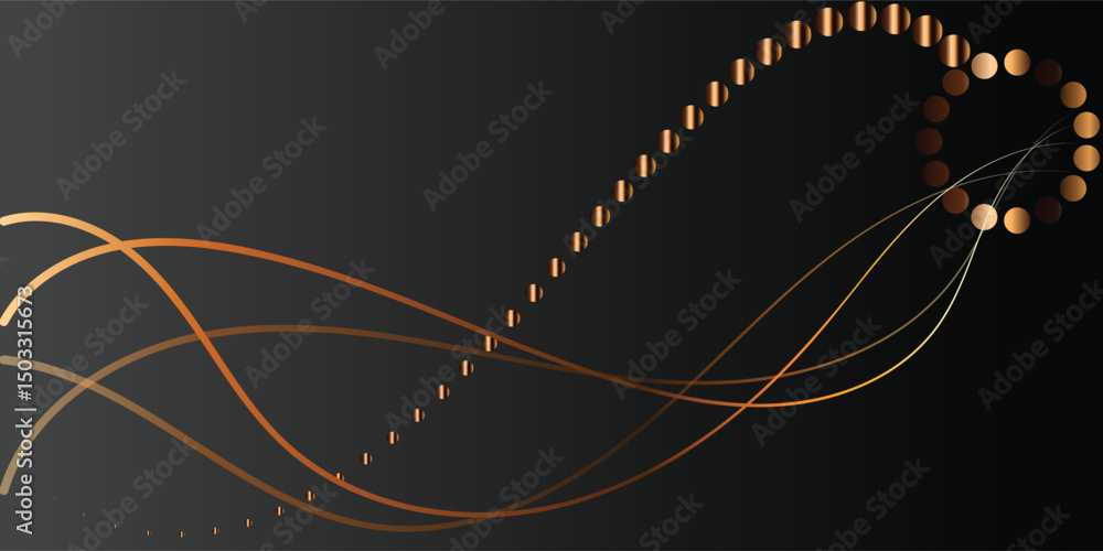 Poster abstract background design with golden circles and curves. a sophisticated abstract background featu