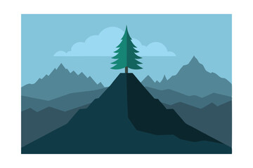 vector illustration of a mountain landscape