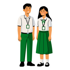 Filipino Student Green Uniform