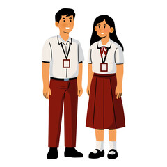 Filipino Student Maroon Uniform