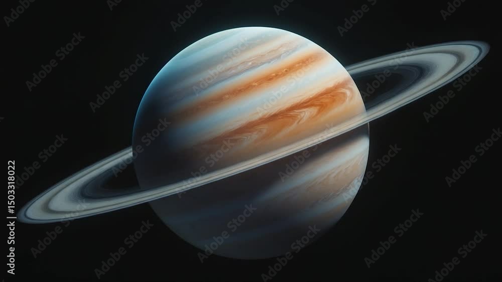 Poster planet jupiter depicted on a dark background with elements from ai, high-quality image
