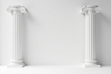 Obraz premium Elegant Roman column against pure white backdrop, rome, style