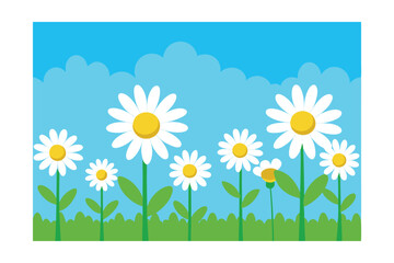spring flowers on a green background