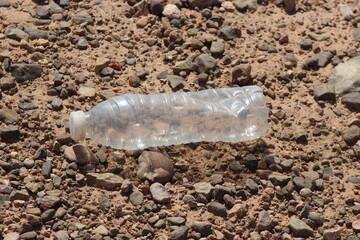 A plastic bottle lying on the ground, Plastic pollution, Plastic environmental impact