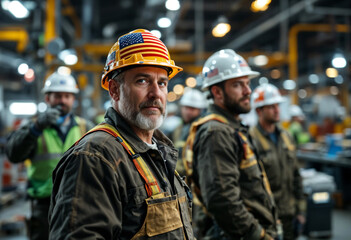 Fototapeta premium American Factory Workers Portrait