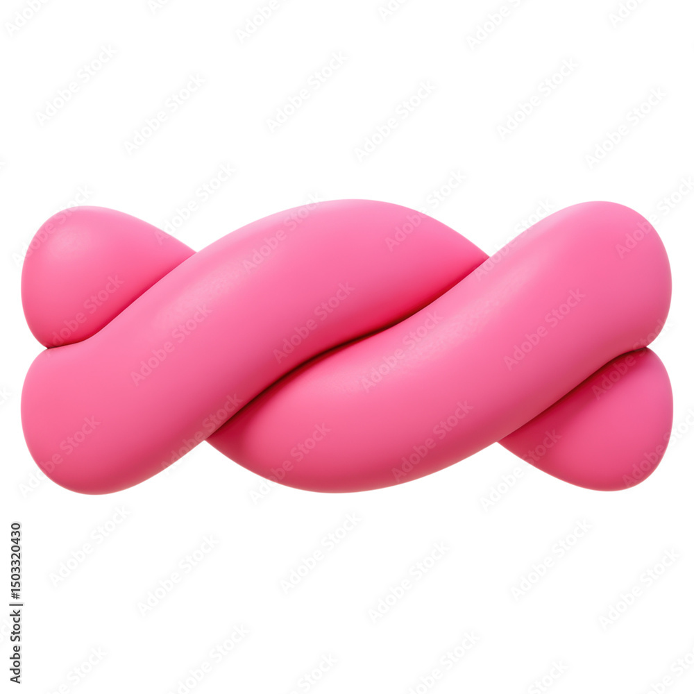 Poster soft pink twisted shape with smooth surface ideal for design projects, isolated on transparent backg