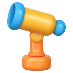 Colorful Toy Telescope for Children Play Fun and Imagination Development, isolated on transparent background.