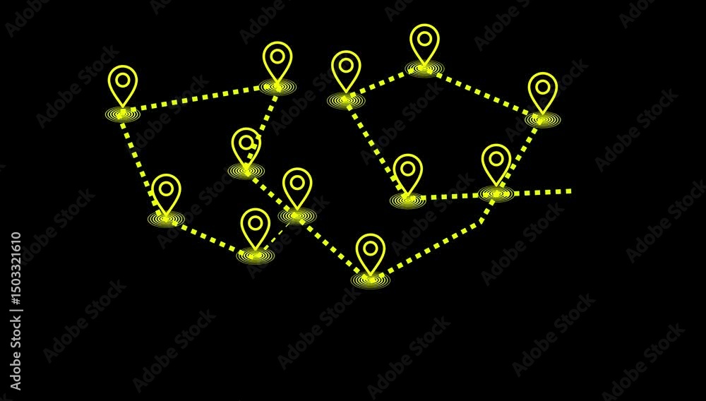 Poster location pointers sign, pin icon, navigation map search concept, map distance sign animated. tourism