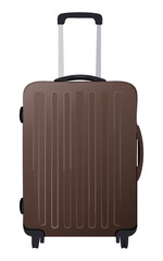 brown ribbed travel suitcase
