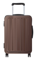 classic dark brown ribbed suitcase
