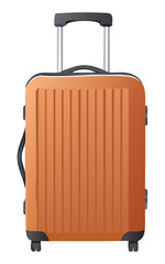 warm orange brown ribbed travel suitcase