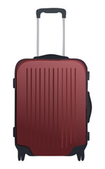 deep dark maroon ribbed suitcase