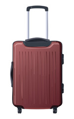 classic maroon ribbed hardshell suitcase