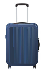 modern dark blue rolling suitcase