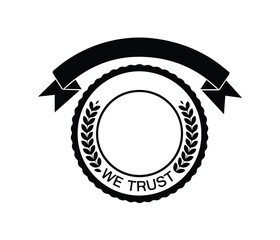 Quality Service Badge Vector Black Silhouette Emblem for Certified and Guaranteed Services.