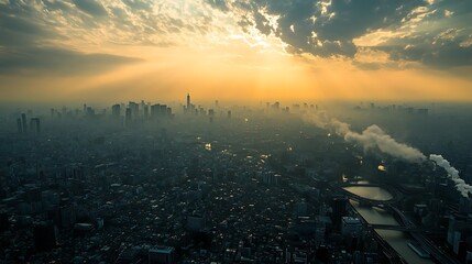 A high-tech environmental sensor network monitoring air and water quality across cities