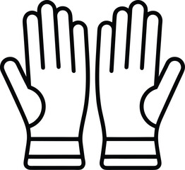 A pair of rubber gloves vector outline icon 