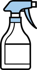 Cleaning spray bottle Vector outline icon, line art style isolated