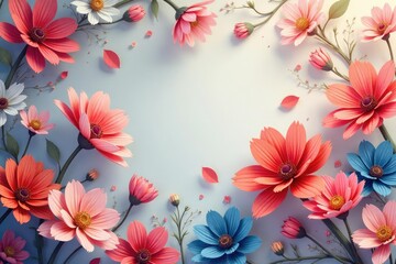 Fototapeta premium Subtle, flowing floral motif, endlessly repeating , curve, serene
