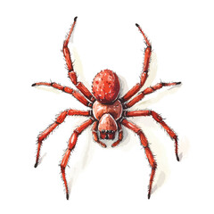 Obraz premium Detailed ReddishOrange Spider with Hairy Legs and Distinctive Eye Arrangement