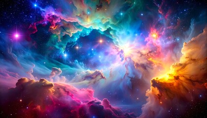 Colorful Nebula Clouds in Deep Space – Cosmic Night Wallpaper
