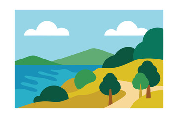 Fototapeta premium landscape with mountains and trees