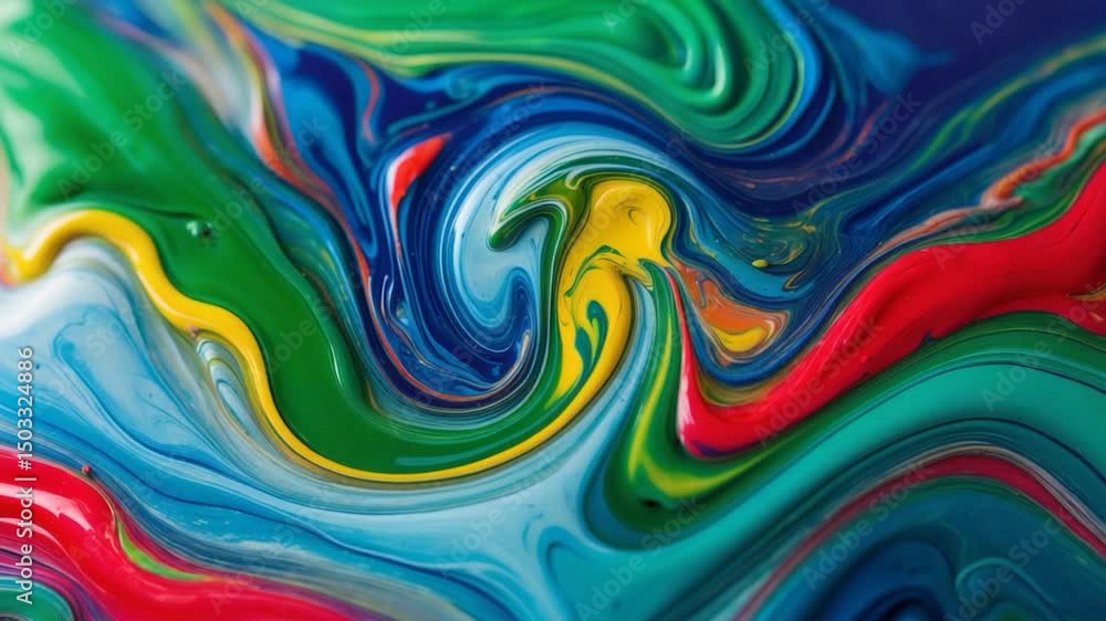 Aufkleber liquid splash color design with paintbrush and gradient colorful abstract background for mobile scre