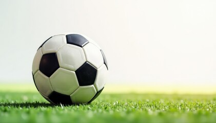Well-worn football against pure white backdrop , game, object, retro