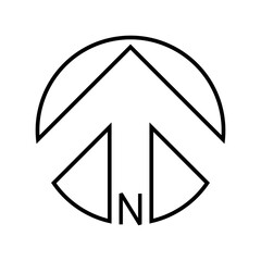 Architectural north arrow and compass outline vector