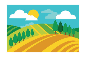 Obraz premium summer landscape with trees