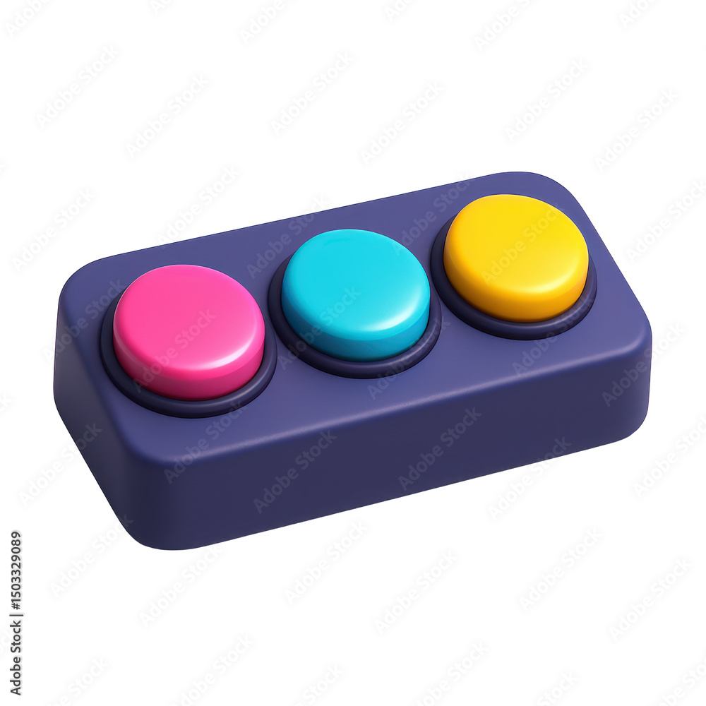 Poster colorful push buttons a playful 3d render