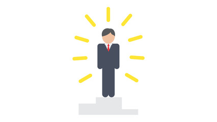 business man standing on the podium