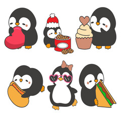 Cute Penguin vector set 2