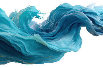 Abstract blue water wave isolated on transparent background