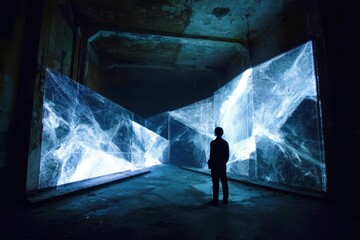 businessman looking at the world map