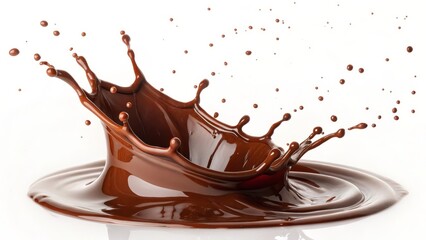 Chocolate Splash Creamy Brown Liquid Crown, Chocolate Drink, Hot Chocolate