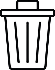 Trash bin vector outline icon isolated on a transparent background