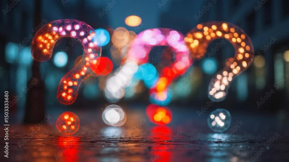 Aufkleber question mark bokeh effect on lights?