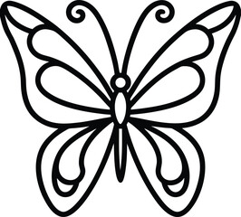 Black and white butterfly tattoo design with floral elements, perfect for nature-inspired art and vintage decoration