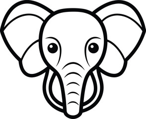 Cute smiling baby elephant cartoon vector illustration
