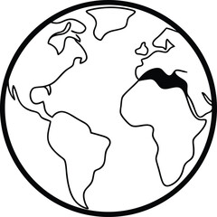 Earth globe vector illustration icon representing world map geography and travel design