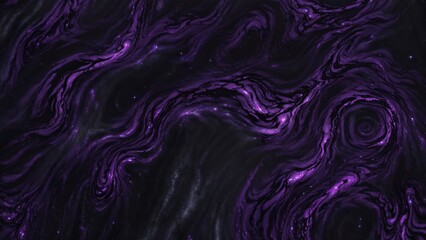 Fototapeta premium Dark swirling abstract texture with purple glowing lines