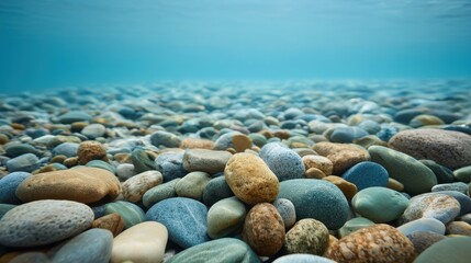 Small Stones Under Water Close View