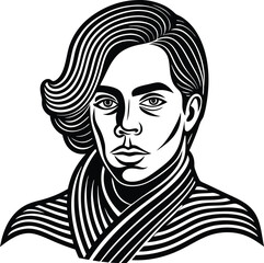 Bearded man's face, a vector cartoon illustration of an old evil character's head, perfect for Halloween art or a person's portrait